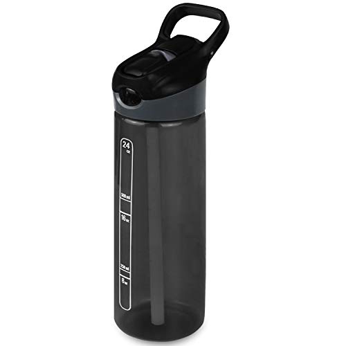 Bioasis Botella Agua Deportiva, 700ml Botella de Agua Deportiva Sin BPA Tritan con Tapa Abatible Fácil Apertura con Un Clic, Cierre a Prueba Fugas para Senderismo al Aire Libre, Viajes de Campamento