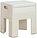 Sgabello multifunzionale in plastica con contenitore, carico massimo 150 kg, design compatto per soggiorno e camera da letto, 36 x 30 x 40 cm immagine