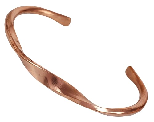 Touchstone Pulsera india de cobre hecha a mano para yoga y meditación y mantra,...