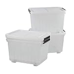 30 L Ultra Latching Box, Clear Plastic Storage Bins with Lids