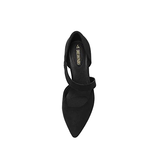 DREAM PAIRS Women's High Heels Comfortable Work Pumps,Black-Suede,10 - image 4