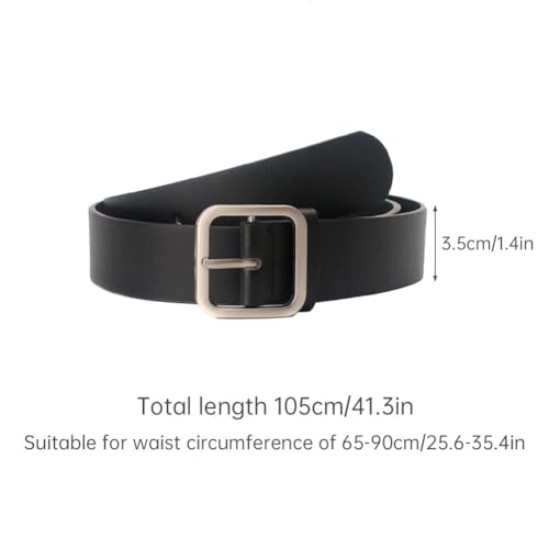 Women Leather Belts, Leather Belt for Jeans Pants Dresses, Ladies Belt Square Buckle Waist Belt for Women, Metal Buckle3