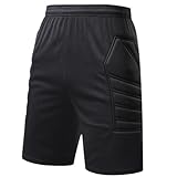 Yiju Goalkeeper Training Shorts Black for All Seasons Comfortable Thigh Padded, S