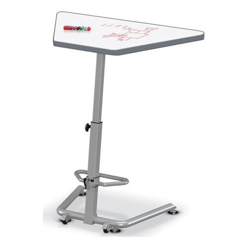 MooreCo Up-Rite Adjustable Sit-to-Stand Desk Porcelain Steel Magnetic Dry Erase Top