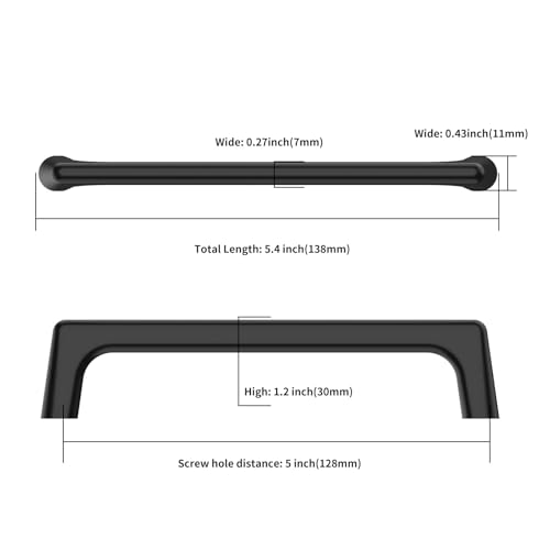 Image of 9BUILD 10 Pack Matte Black Cabinet Pulls 5 Inch Kitchen Cabinet Handles Cabinet Hardware Kitchen Handles for Cabinets Cupboard Handles Black Dresser Pulls Drawer Handle