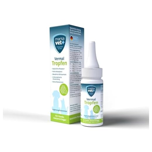 Marsavet+ Vermal Gotas 50 ml – Solución Natural para un Entorno intestinal desfavorable a los Gusanos, Ayuda contra giardia, remedio para Perros, Gatos y roedores