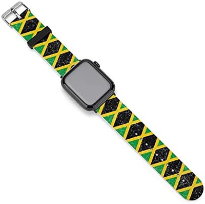 SWEET TANG Band Compatible with Apple Watch Bands 40mm /38mm, 44mm/42mm, Jamaica Jamaican Flag Caribbean Silicone Sport Strap for iWatch Series 6/5/4/3/2/1/SE