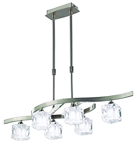 Lustre Cuadrax G9 Mantra au fini nickel satiné pour illuminer votre salon contemporain