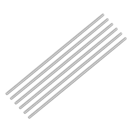 Quarkzman 6 Piezas De Varilla Roscada Completa, M4 X 190mm, Varilla Roscada Acero Inoxidable 304, Rosca A La Derecha, Pernos De Barra M4-0.7 Para Ensamblaje De Muebles Y Maquinaria