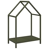 Estantería para leña verde oliva de acero laminado en frío, 40 x 25 x 60 cm, robusta y compacta para guardar leña, ahorra espacio, moderna y rústica para salón, jardín, terraza