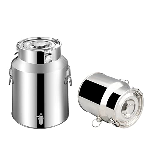 5L Edelstahl Milch Transportkanister mit Silikondichtung Deckel Milchkanne Weineimer Tee Fass Topf Eimer Transportkanne