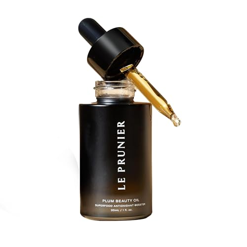 Le Prunier Plum Beauty Oil Superfood Antioxidant Facial Oil | Vegan Non-Comedogenic Multi-Use Moisturizing Oil for Face Hair & Body | Hydrating Clean Cruelty-Free Skincare | 1 fl oz