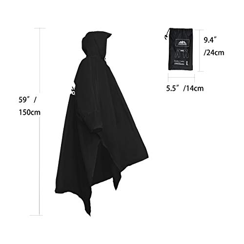 longsinger Rain Poncho for Adult, Waterproof Rain Poncho with Hood and Sleeve, Ideal for Hiking, Hunting, Camping - Image 5