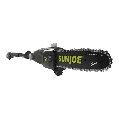 Image of Sun Joe Corded Electric Telescoping Pole Saw, Pruning Power Tool with 10 Inch Bar, 8 Amp Power with 14 Foot Reach for Ground-Level Tree Trimming.