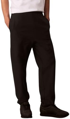 Calvin Klein Pantalon de Jogging Homme Premium Terry Monogram avec Cordon de Serrage, Noir (Black), XS
