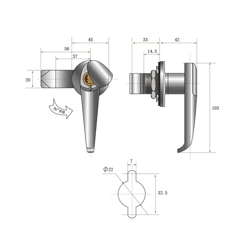 Serrure à poignée de précision MS308-3 en acier inoxydable pour armoire de distribution - 6