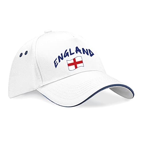 Supportershop Mixte Angleterre Casquette De Baseball, Blanc, Taille Unique EU