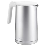 ZWILLING Enfinigy - Hervidor de agua (1,5 L, 1550-1850 W, apagado automático, doble pared, acero inoxidable/plástico), color plateado y blanco