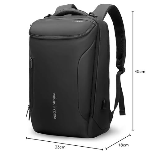 Muzee Business Backpack for Men,Waterproof and Travel Laptop Backpack with USB Charging, Fits 17 Inch Laptop and Tech Gear