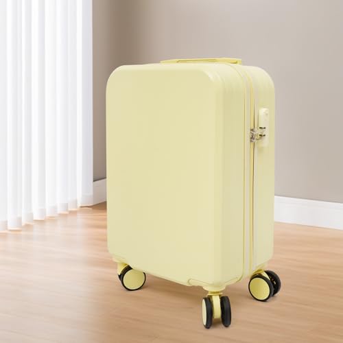 Travel Carry On Luggage,Luggage Airline Approved 20" Lightweight Travel Luggage Suitcase,Carry On Luggage,Travel Luggage Suitcase With Cup Holder And Usb Charging Port (Light Yellow)4