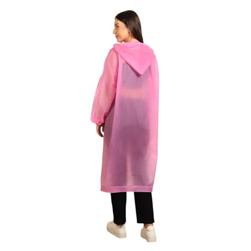 Image of Citizen Eco-Friendly EVA Poncho Raincoat for Men & Women, Lightweight Waterproof Coat with Hood, Adjustable Drawstring, Button Closure Outdoor Rainwear