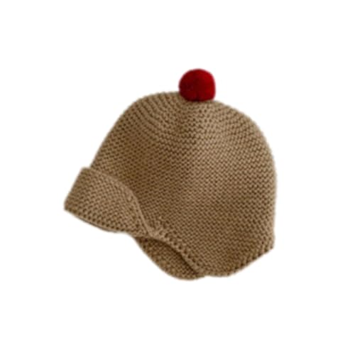 ffgguuiic Lovely Knit Bonnet Baby Hat with Earflaps for Winter Warmth, Soft Comfortable Infant Bonnet Caps Solid Color