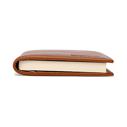 Image of HISCOW Minimalist Checkbook Cover - Full Grain Leather, Antiqued Brown, One Size, Minimalist