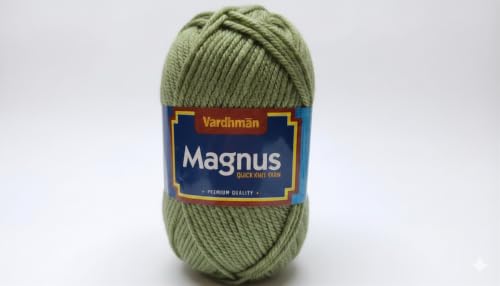 Image of Vardhman Magnus Knitting Yarn 100% Acrylic Bulky 4Ply Yarn (Pack of 1 Ball - 100g) - Knitting & Crochet Yarn for Winter Sweaters, Scarves, Blankets | Hypoallergenic, Hand Wash - Sage Green