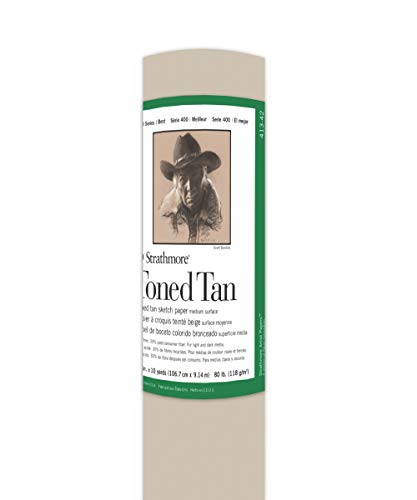 Strathmore 400 Series Toned Sketch Roll, 80 lb. Paper, 42 inch X 10 Yard Roll, Tan (413-42)