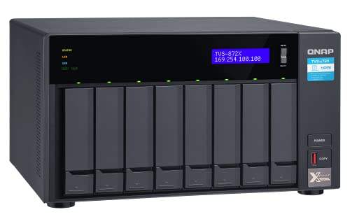 Image of QNAP TVS-872X-i5-8G-US Desktop 8-bay NAS /iSCSI IP-SAN, Intel Core i5 6-Core Processor, 8GB DDR4 RAM, 10GbE*1 (BASE-T), 1GbE*2