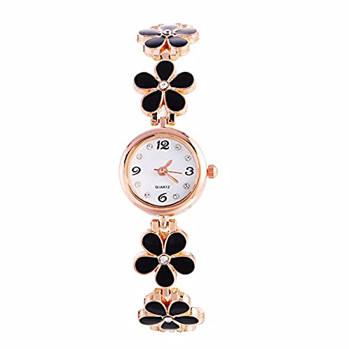 TrendyAge Luxury Women Girl Fashion Black Flower Bracelet Wrist Watch Analog Quartz Movement (B07CNW9M2H) Amazon Price History, Amazon Price Tracker