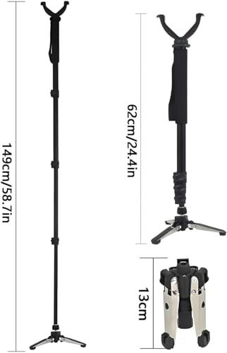 Pied rétractable pour la chasse et monopode de tir en aluminium léger - 5