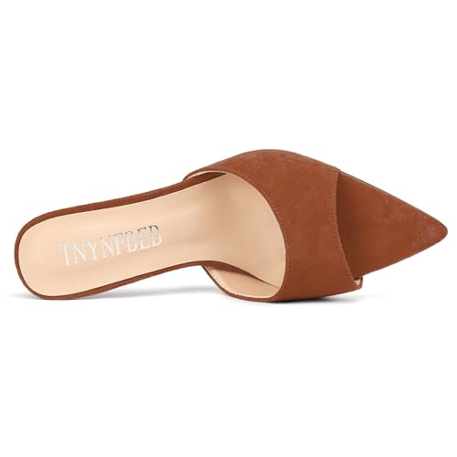 Image of TNYNFBEB Womens Stiletto High Heel Pointed Open Toe Sandals Mules Shoes Slingback Slip-on Prom Party Dress Summer 3.9 Inches Heels