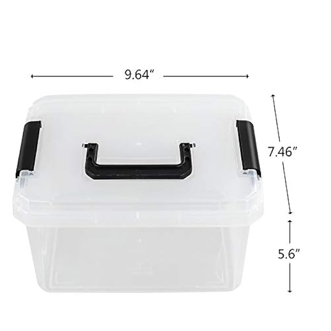 4 Packs Plastic Box with Lid, Plastic Storage Bin, Small Storage Boxes