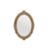 OIGUMR Oval Smallest Wall Mirror Resin Frame Size：12 x 8.3 inch Mirror Vintage Hanging Mirrors for Bedroom Living-Room Dresser Decor Gold