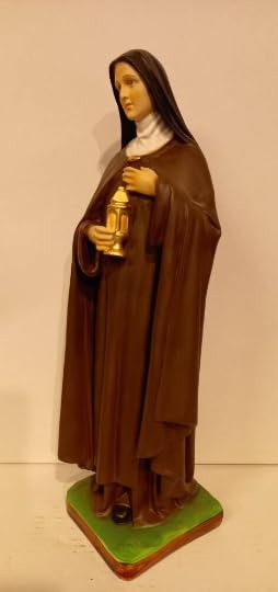 Generico ArteSacraCaravaggio Statua di Santa Chiara, cm 40 (15,74 inches) in resina decorata a mano di produzione artigianale italiana