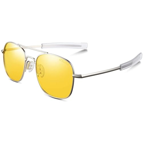 Image of Aviator Sunglasses for Mens Women 53mm TAC Polarized Lense Pilot Military Style Metal Frame with Bayonet Temples