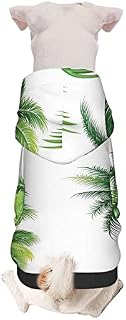 Tropical Puppy Hoodie Pet Clothing,Coconut Tree Nature Plants,Hoodies Stylish Streetwear Sweatshirt Outfit for Dog Cat Small Medium Large,Green,S