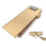 Dominant-X コット キャンプ アウトドアベッド 超軽量 コンパクト 折りたたみ式 静音設計 耐荷重150kg 防水 通気性 防災 車中泊 枕と収納バッグ付き (ベージュ, 185CM X 60CM)