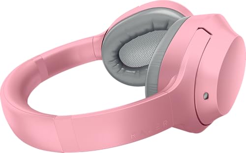 Razer Opus X - Casque sans Fil de Basse Latence avec Réduction Active du Bruit ANC (Haut-parleurs de 40mm, Microphone intégré, Jusqu'à 40 Heures de Batterie) Rose Quartz