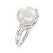 Ross-Simons 12-12.5mm Cultured Pearl Ring With Diamond Accents in Sterling Silver. Size 9