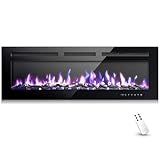 EKOJUCE 50” Electric Fireplace Recessed & Wall-Mounted...