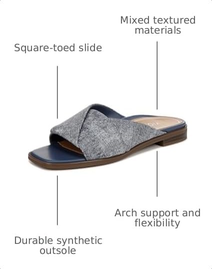 Image of Vionic Women's Poppy Miramar Slide Comfortable Flat Sandals- Supportive Dressy Sandals Comfort Shoes That Includes a Concealed Orthotic Insole Sizes 5-12
