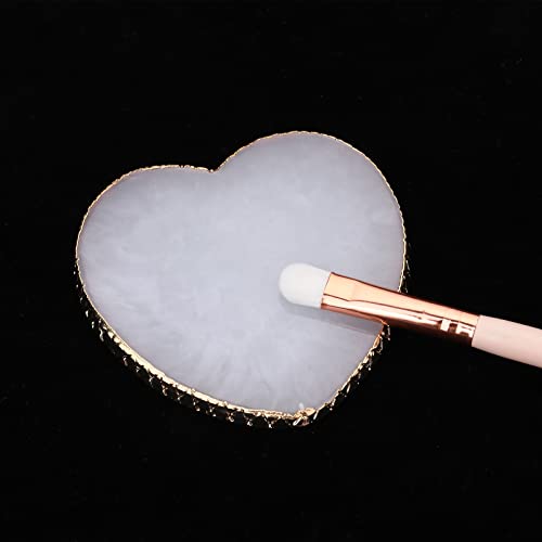 Resin Nail Art Palette Gold Edge Nail Holder Heart Shaped Color Makeup Foundation Mixing Tools Display Board Gel Nail Art Color Mixing Palette Painting Tray Manicure Tool #TOP7
