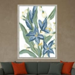 Décoration botanique pour la maison tableau mural fleurs bleues - 4