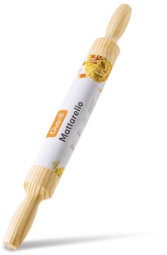 IPEA Rodillo de Madera con Asas – Rodillo con Superficie Antiadherente para Extender y Amasar Masa Fresca, Pizza, Galletas, Raviolis, Tartas, Pastelería – Rodillos de cocina