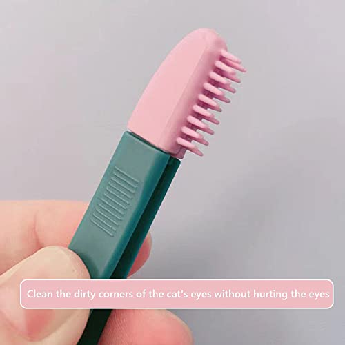 Image of 2 Pcs Tear Stain Remover Comb, Pets Brush for Tear Stain Remove, Soft Glue Brush, Clean Dirt Around Pet Eyes, No Eye Damage, Soft and Easy to Clean, It Can Also Be Used As a Toothbrush
