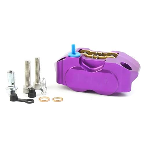Pinzas de pistones de freno Pinza de freno de motocicleta de 4 pistones, montaje radial de 82 mm, compatible con Yamaha y Kawasaki, scooter RSZ Jog.(Purple)