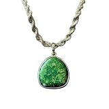 WORLD WIDE GEMS Collana con ciondolo in berillo naturale e smeraldo, colore verde, forma fantasiosa, in argento sterling 925 con catena a maglia fine da 45 cm, gioielli per uomo e donna |WW_S_GP_0029