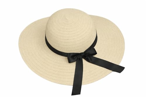 Image of Summer Medium Brim Floppy Beach Straw Hats for Women